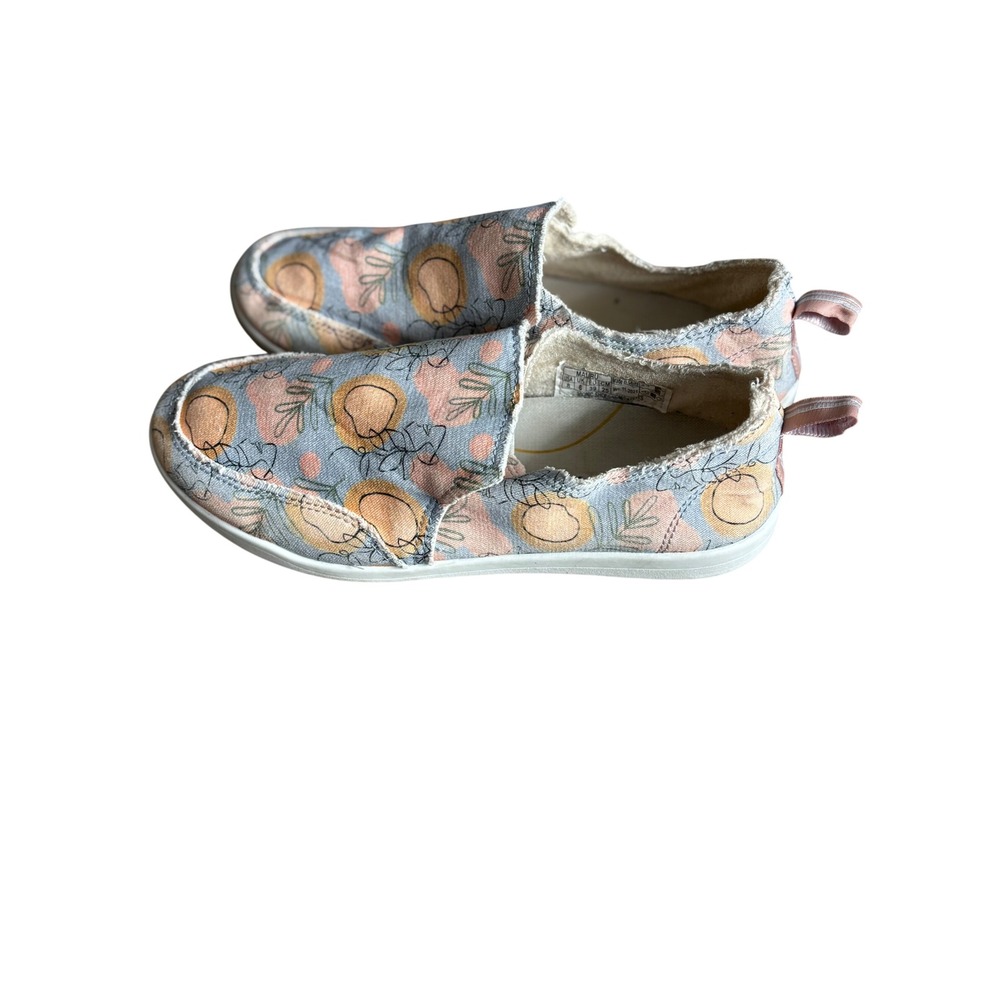 Vionic Beach Malibu Peach Botanical Print Slip On Canvas Sneakers Womens 8 - Picture 3 of 6